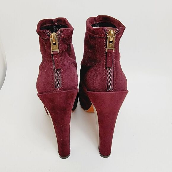 Brian Atwood Edeline Platform Suede Stretch Burgundy Ankle Boots 11 US 42.5 - Picture 6 of 14